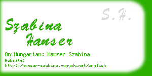 szabina hanser business card